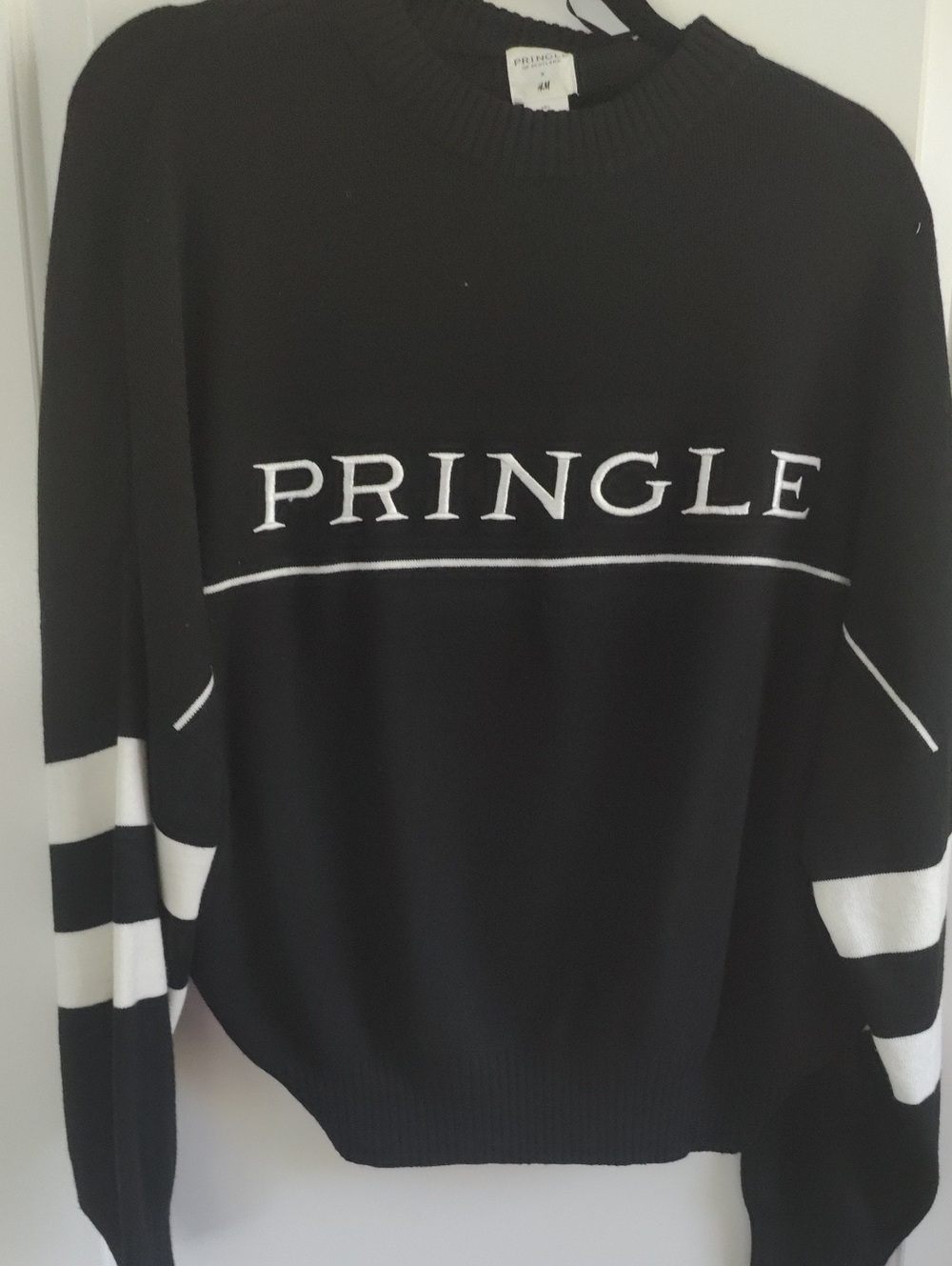 Pringle Black & White Logo Crewneck Sweater